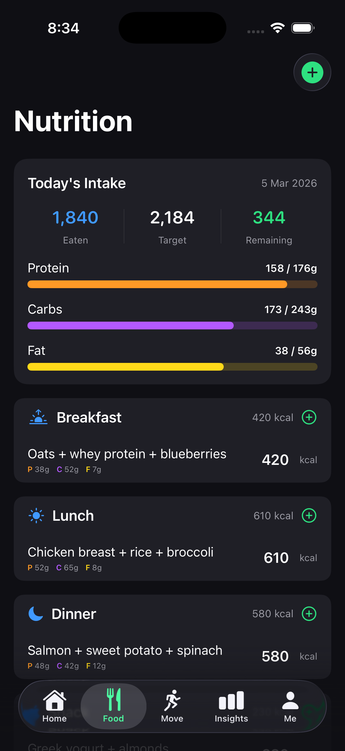 Nutrition Log